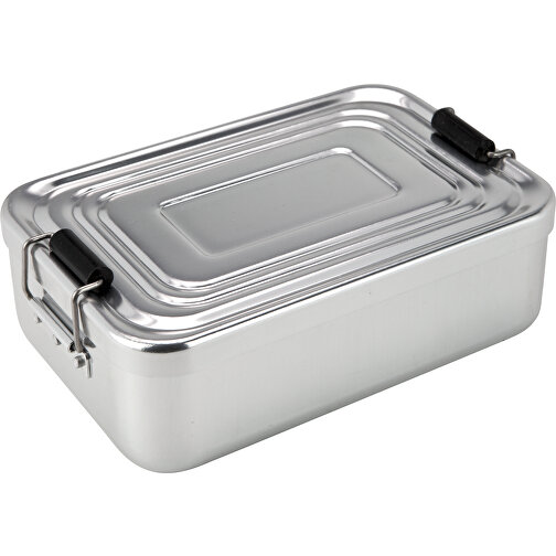 ROMINOX® Lunchbox // Quadra Silber , silber glänzend, Aluminium (poliert), Kunststoff, 17,30cm x 5,60cm x 11,90cm (Länge x Höhe x Breite), Bild 1