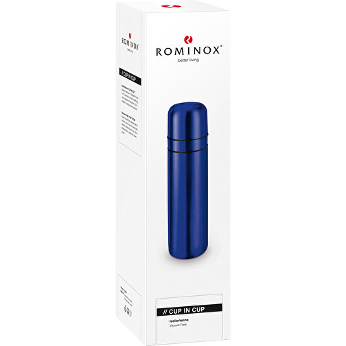 ROMINOX® Isolierkanne // Cup In Cup - Mit 2 Deckeln - Blau , blau, Edelstahl - farbig lackiert, Kunststoff, 8,00cm x 31,00cm x 8,00cm (Länge x Höhe x Breite), Bild 4