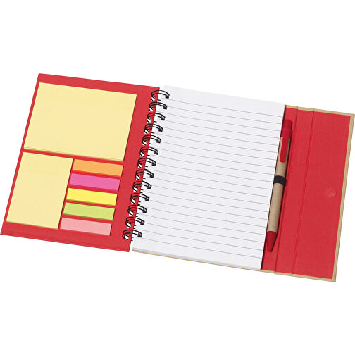 Notizbuch MAGNY , natur, rot, Papier, 18,00cm x 2,00cm x 13,60cm (Länge x Höhe x Breite), Bild 2