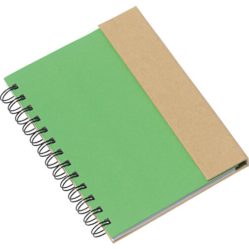 Notizbuch MAGNY , grün, natur, Papier, 18,00cm x 2,00cm x 13,60cm (Länge x Höhe x Breite), Bild 1