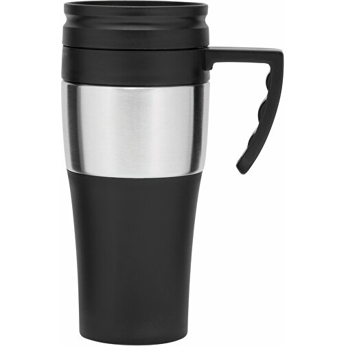 Isolierbecher HOT DRINK , schwarz, silber, Kunststoff / Edelstahl, 19,50cm (Höhe), Bild 3