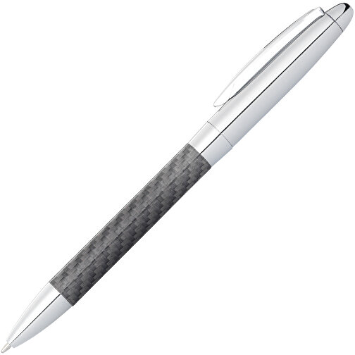 Winona Kugelschreiber Mit Carbon Details , silber / grau, Metall, 16,00cm (Höhe), Bild 2