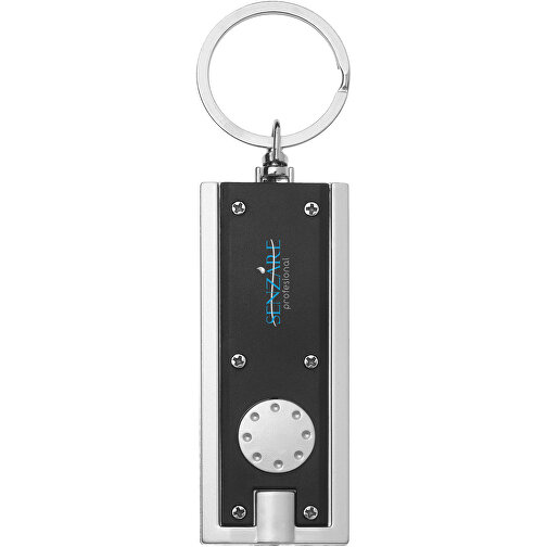 Castor LED-Schlüssellicht , schwarz / silber, ABS Kunststoff, 6,00cm x 0,50cm x 2,50cm (Länge x Höhe x Breite), Bild 3