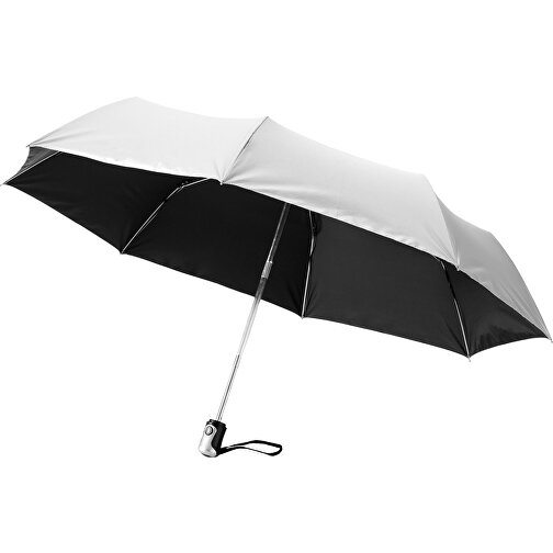 Alex 21,5' Vollautomatik Kompaktregenschirm , silber / schwarz, Polyester, 28,00cm (Höhe), Bild 1