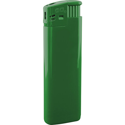 GO Prestige Piezo Feuerzeug , grün, Kunststoff, 8,20cm x 1,00cm x 2,50cm (Länge x Höhe x Breite), Bild 1