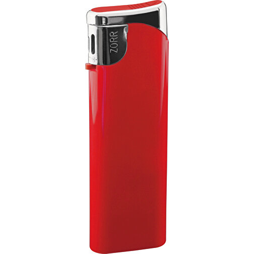 ZORR Slider Piezo Feuerzeug , rot, Kunststoff, 8,20cm x 0,90cm x 2,30cm (Länge x Höhe x Breite), Bild 1