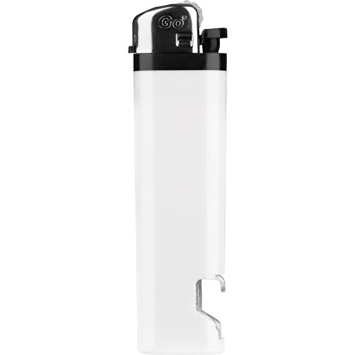 GO Classic Flaschenöffnerfeuerzeug , weiß, Kunststoff, 9,00cm x 0,90cm x 2,40cm (Länge x Höhe x Breite), Bild 1