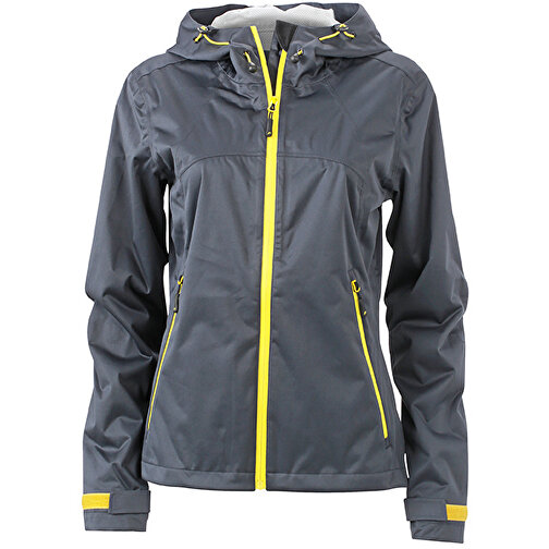 Ladies’ Outdoor Jacket , James Nicholson, iron-grau/gelb, 100% Polyester, XXL, , Bild 1