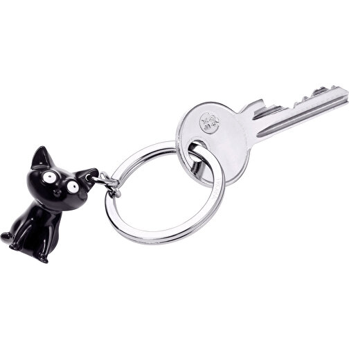 TROIKA Schlüsselanhänger FELIX , Troika, schwarz, Emaille, Metallguss, 3,00cm x 1,50cm x 1,80cm (Länge x Höhe x Breite), Bild 2