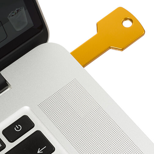 USB-Stick Schlüssel 2.0 32GB , Promo Effects MB , gold MB , 32 GB , Metall MB , 3 - 10 MB/s MB , 5,70cm x 2,40cm (Länge x Breite), Bild 3
