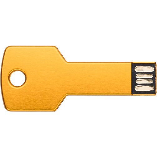 USB-Stick Schlüssel 2.0 1GB , Promo Effects MB , gold MB , 1 GB , Metall MB , 3 - 10 MB/s MB , 5,70cm x 2,40cm (Länge x Breite), Bild 1