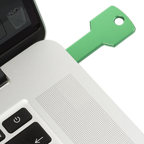 USB-Stick Schlüssel 2.0 8GB , Promo Effects MB , grün MB , 8 GB , Metall MB , 3 - 10 MB/s MB , 5,70cm x 2,40cm (Länge x Breite), Bild 3