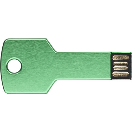 USB-Stick Schlüssel 2.0 32GB , Promo Effects MB , grün MB , 32 GB , Metall MB , 3 - 10 MB/s MB , 5,70cm x 2,40cm (Länge x Breite), Bild 1