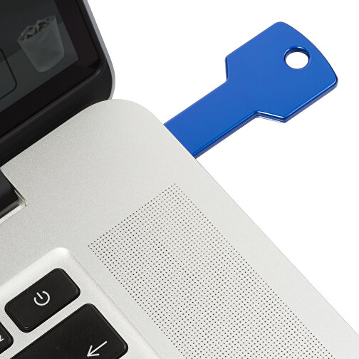 USB-Stick Schlüssel 2.0 8GB , Promo Effects MB , blau MB , 8 GB , Metall MB , 3 - 10 MB/s MB , 5,70cm x 2,40cm (Länge x Breite), Bild 3