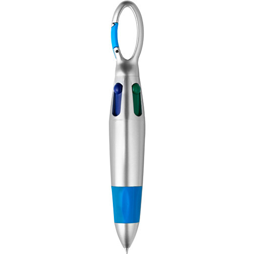 Kugelschreiber Aus Kunststoff Marvin , hellblau, ABS, Plastik, TPR, , Bild 1