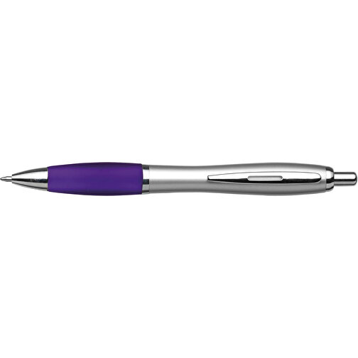 Kugelschreiber Aus Kunststoff Cardiff , violett, ABS, Plastik, AS, Stahl, 14,00cm (Höhe), Bild 3