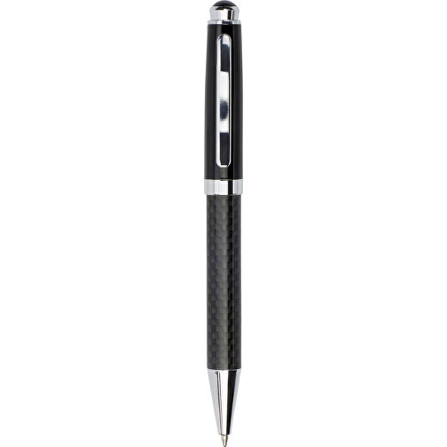 Kugelschreiber Aus Metall Lindsey , Charles Dickens, schwarz, Messing, Eisen, Karbon Fiber, 13,80cm (Höhe), Bild 1