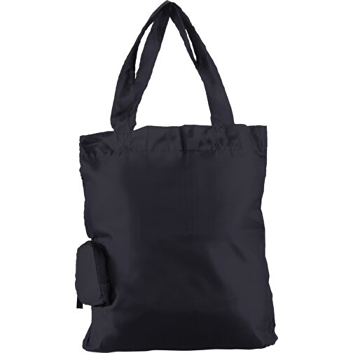 Einkaufstasche Pocket , schwarz, Polyester 190T, 46,00cm x 9,50cm x 28,00cm (Länge x Höhe x Breite), Bild 2