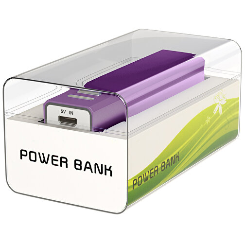 Power Bank Chantal Mit Kristall Box , Promo Effects, lila, Aluminium, 9,40cm x 2,20cm x 2,10cm (Länge x Höhe x Breite), Bild 5