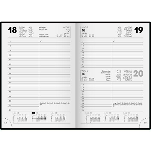 Buchkalender Modell 895 , Brunnen, schwarz, Bucheinbandstoff Miradur, 14,50cm x 2,00cm x 20,60cm (Länge x Höhe x Breite), Bild 1