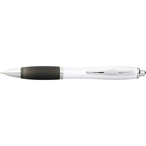 Nash Kugelschreiber Weiss Mit Farbigem Griff , weiss / schwarz, ABS Kunststoff, 14,00cm (Höhe), Bild 3