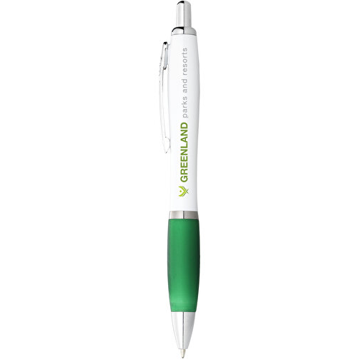Nash Kugelschreiber Weiß Mit Farbigem Griff , weiß / grün, ABS Kunststoff, 14,00cm (Höhe), Bild 4