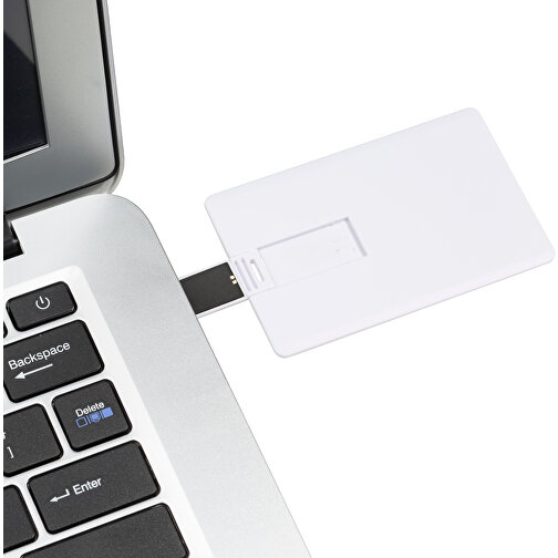 USB-Stick CARD Push 8GB Mit Verpackung , Promo Effects MB , weiss MB , 8 GB , Kunststoff MB , 3 - 10 MB/s MB , 8,40cm x 0,20cm x 5,20cm (Länge x Höhe x Breite), Bild 3