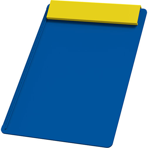 Klemmbrett DIN A4 'Alpha' , blau, gelb, PS, 34,20cm x 2,10cm x 23,20cm (Länge x Höhe x Breite), Bild 1