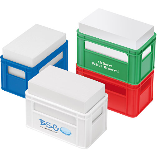 Zettelbox 'Getränkekasten' , grün, PS+PAP, 11,00cm x 6,20cm x 6,80cm (Länge x Höhe x Breite), Bild 2