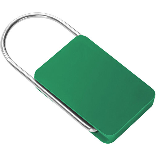 Schlüsselanhänger , grün, ABS+MET, 5,50cm x 0,50cm x 2,70cm (Länge x Höhe x Breite), Bild 1