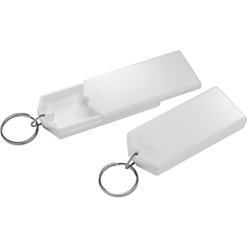 Schlüsselanhänger-Safebox , weiß, PS+MET, 8,00cm x 1,10cm x 3,50cm (Länge x Höhe x Breite), Bild 1