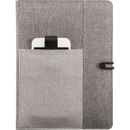 Kyoto A5 Notizbuch Umschlag, Grau , XD Design, grau, Polyester, 2,50cm x 22,00cm (Länge x Höhe), Bild 3
