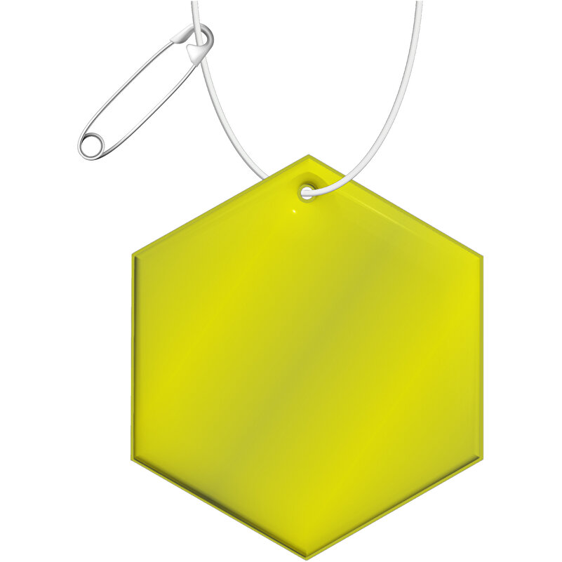 RFX™ reflektierender TPU-Aufhänger Dreieck (neongelb, TPU Kunststoff, 4g)  als Werbegeschenke Auf